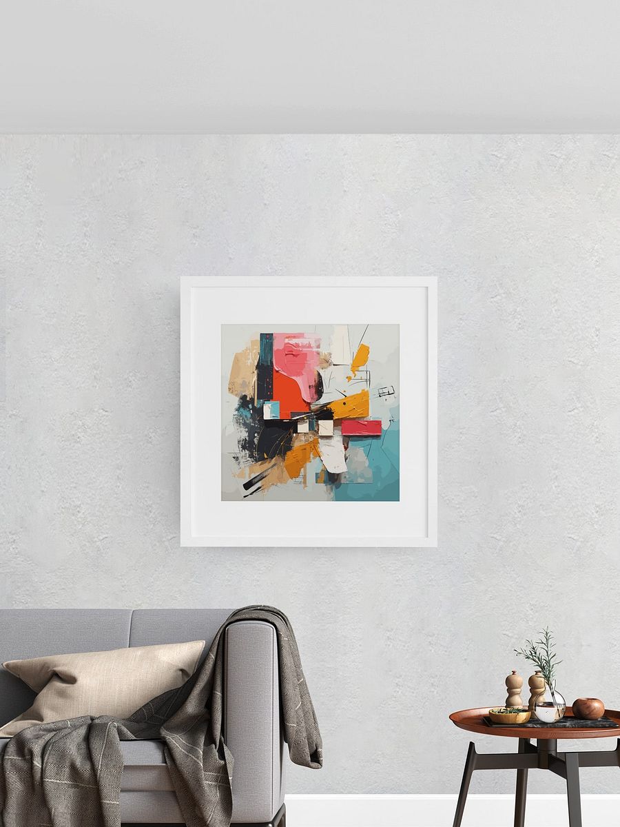 Abstract Expressionist Collage Art Poster, Vibrant Mixed Media Composition, Modern Urban Wall Art for Contemporary Interior Decor product image (1)