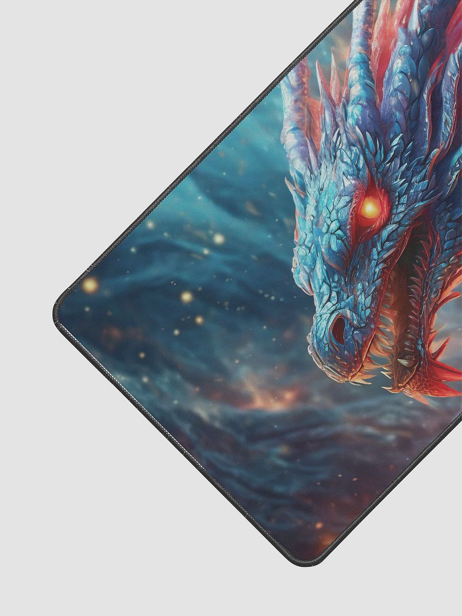 Close up of mystic dragon, like a phoenix, red and blue colors illustration 01-Gaming Desk Mat 15.5