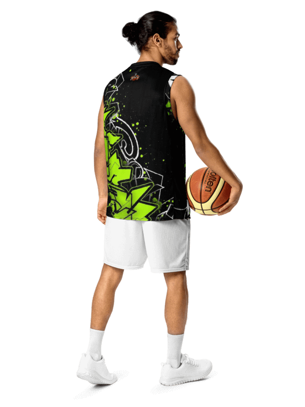Cool-Yellow Graffiti Basketball Jersey product image (4)