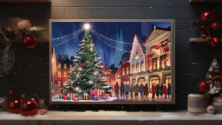 Mesmerizing Christmas Town Square A Festive Winter Wonderland - Frame TV product image (2)
