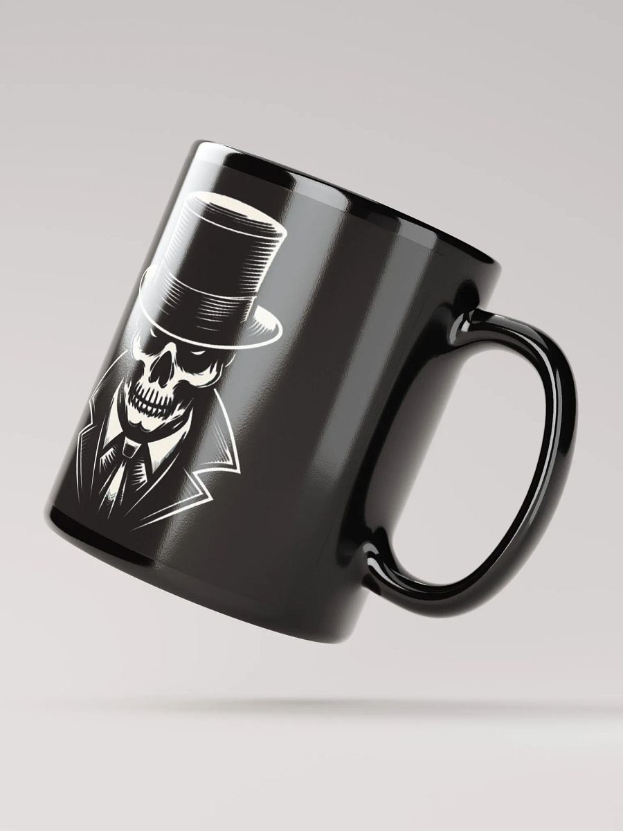 Skull in a Black Hat Black #Stylish Glossy Black Mug product image (2)