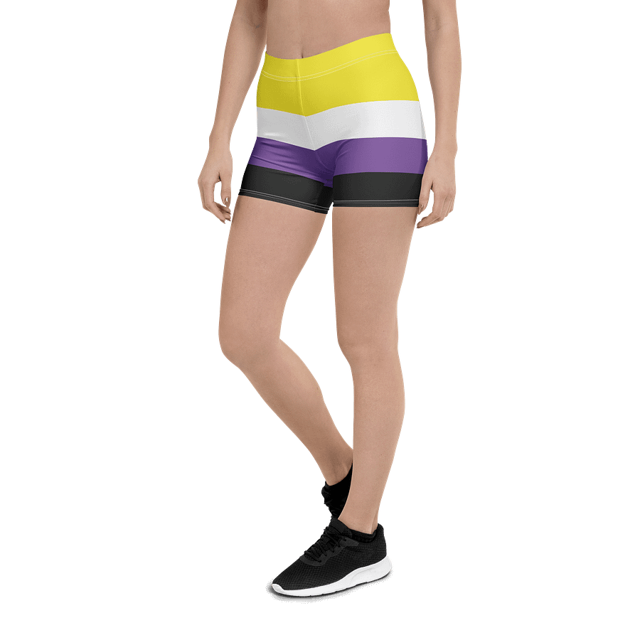 Non-binary Pride Flag Bike Shorts product image (5)