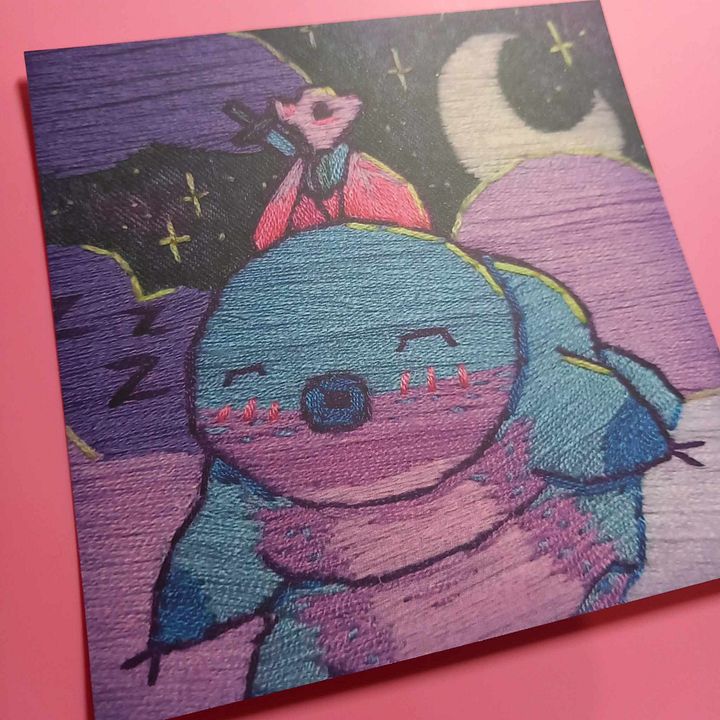 Sleepy Tardigrade Embroidery Print product image (2)
