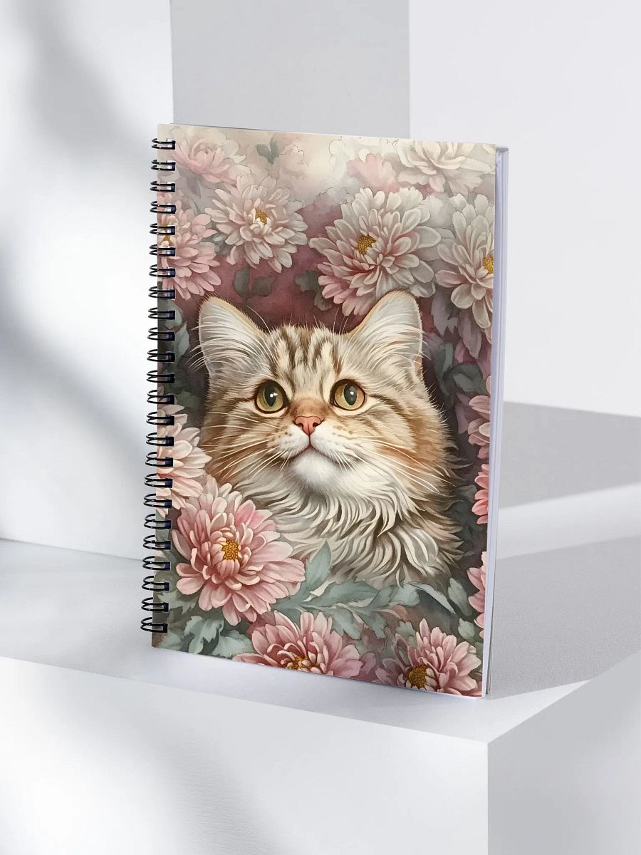 Chrysanthemum Cat Spiral Notebook product image (4)