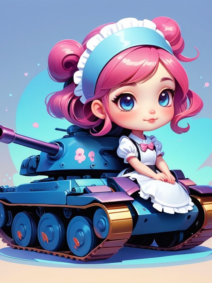 Chibi Maid Tank Set B - Pin Button Collection product image (2)