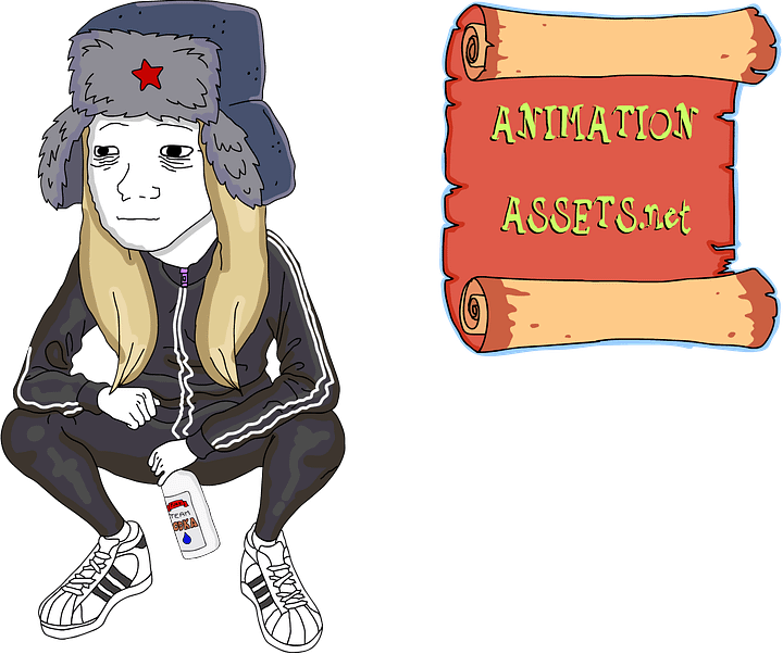 Team Vodka Russian Squat Girl | Adobe Animate ANA File Download product image (1)