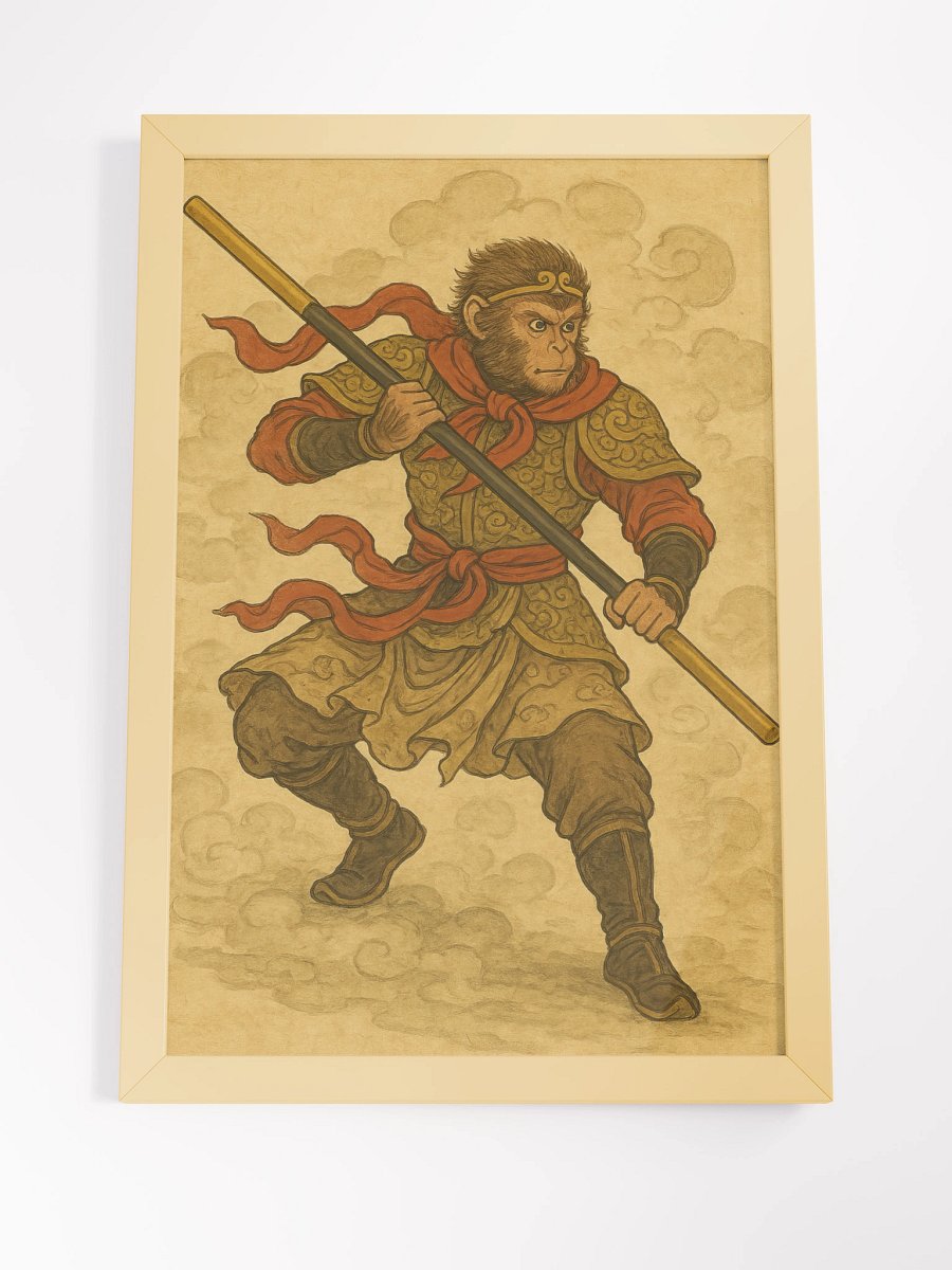 Monkey King Warrior - Wood Framed product image (4)