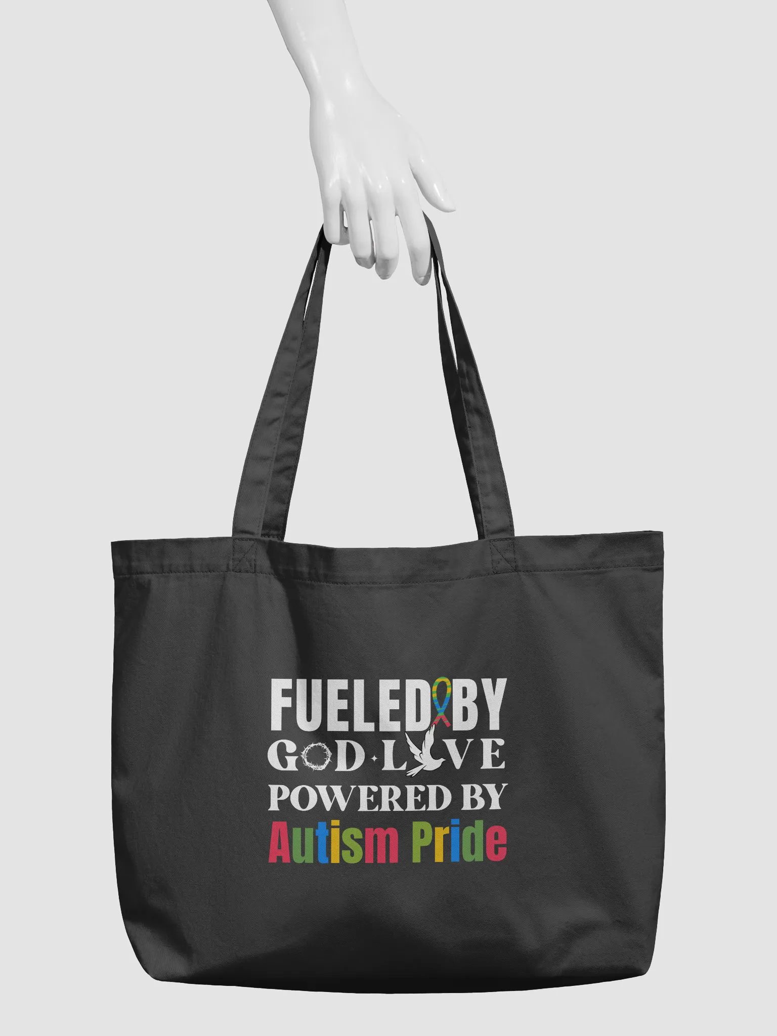 Fueled By God, Powered By Autism Pride, Autism Eco Tote Bag product image (4)