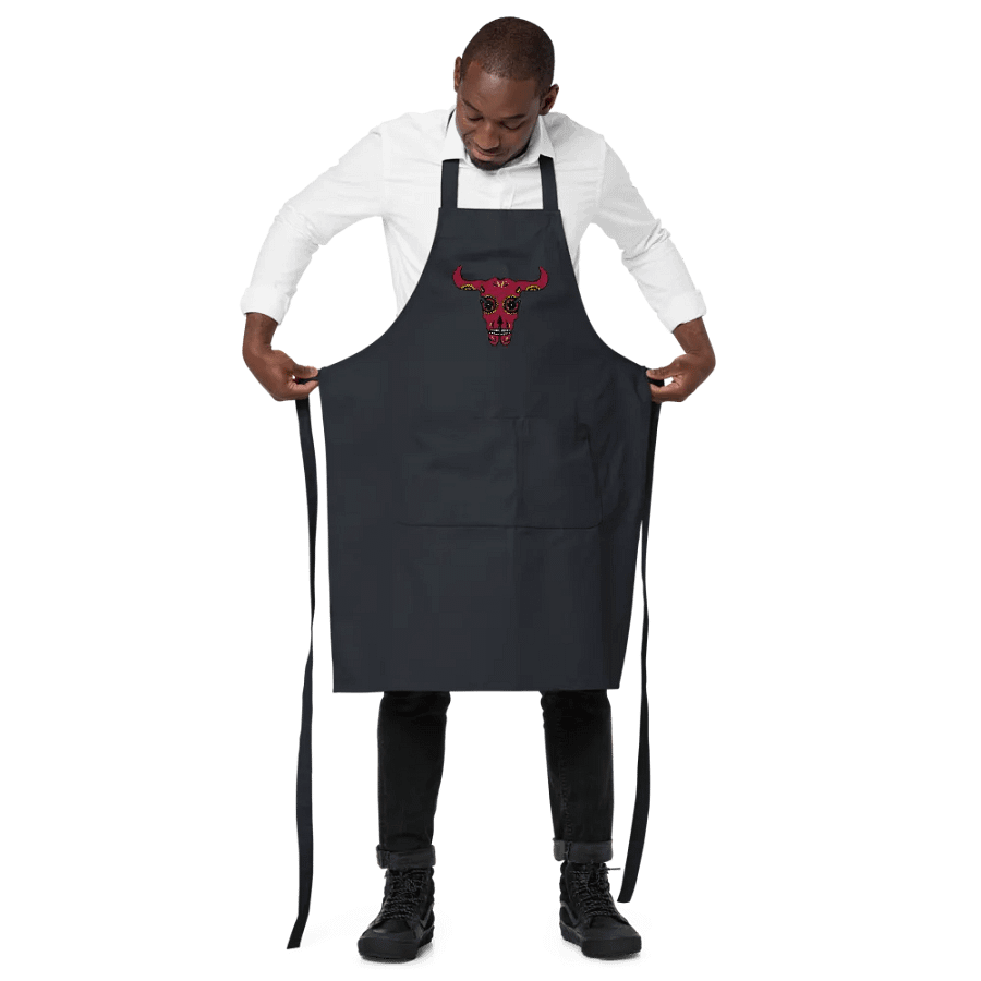 Sugar Cow Skull Cotton Twill Apron product image (4)