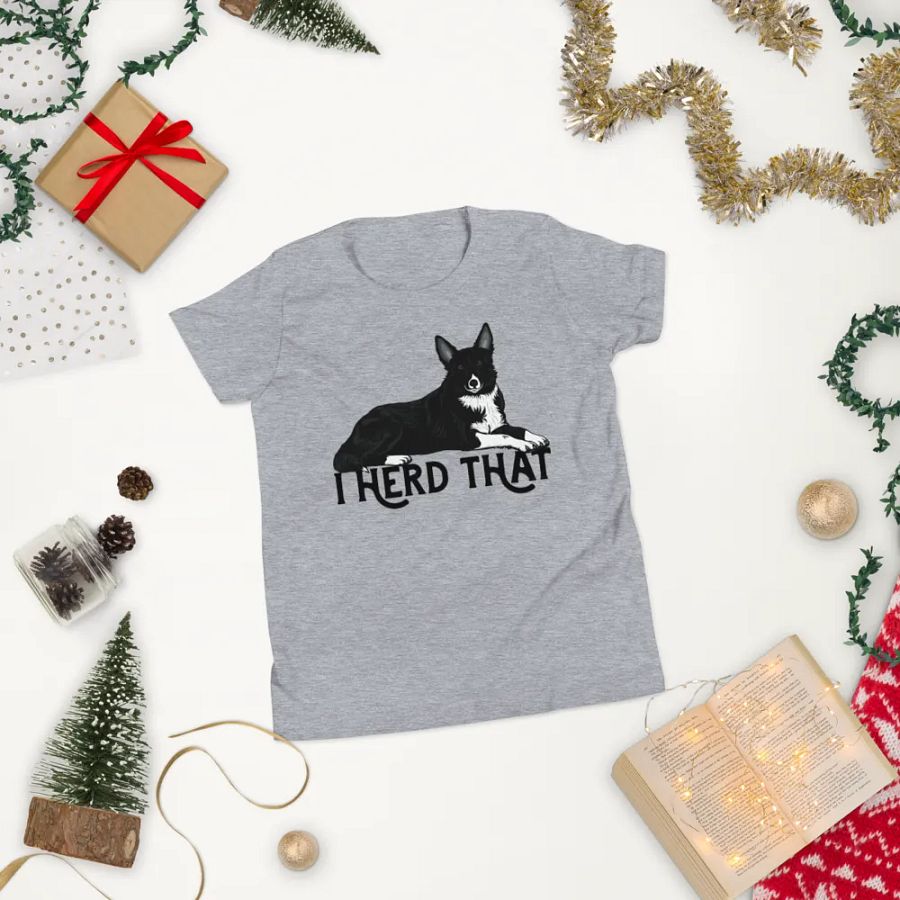 Custom - I Herd That T-Shirt | Funny (Smooth Coated) Border Collie Youth T-Shirt for Herding Dog Owners product image (5)
