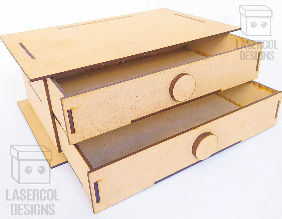 2 Drawers Desk Organizer - Laser Cut Files product image (6)