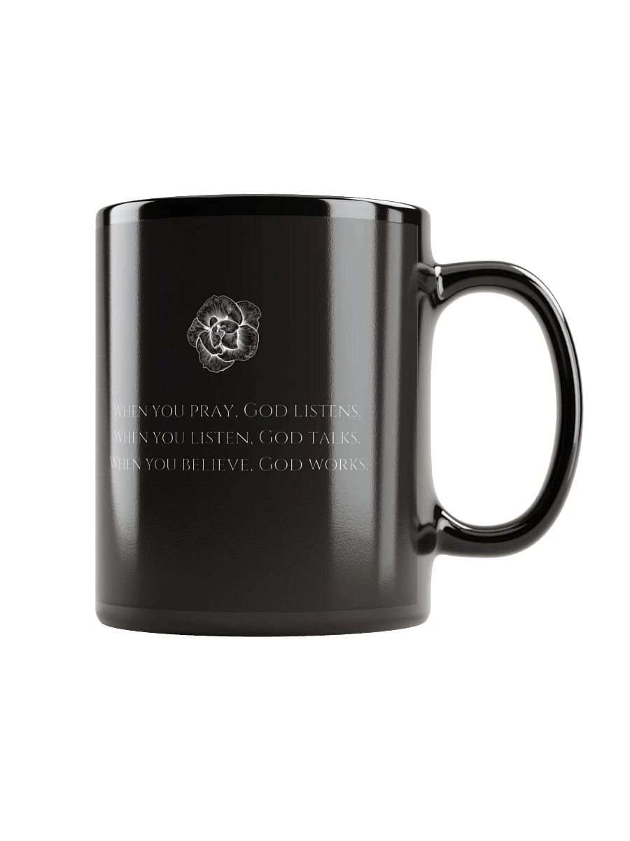 When You Pray, God Listens – Black Ceramic Mug product image (1)