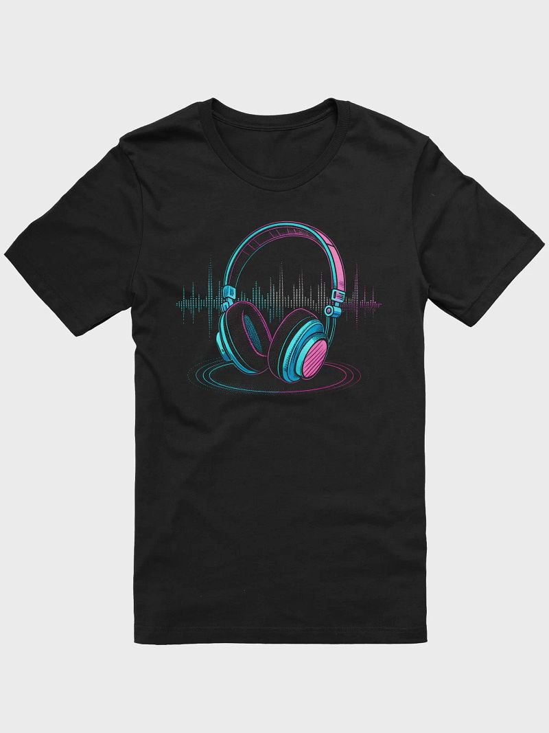 Pixelated Headphones with Glowing Sound Waves T-Shirt – A Fusion of Retro Gaming and Music Vibes