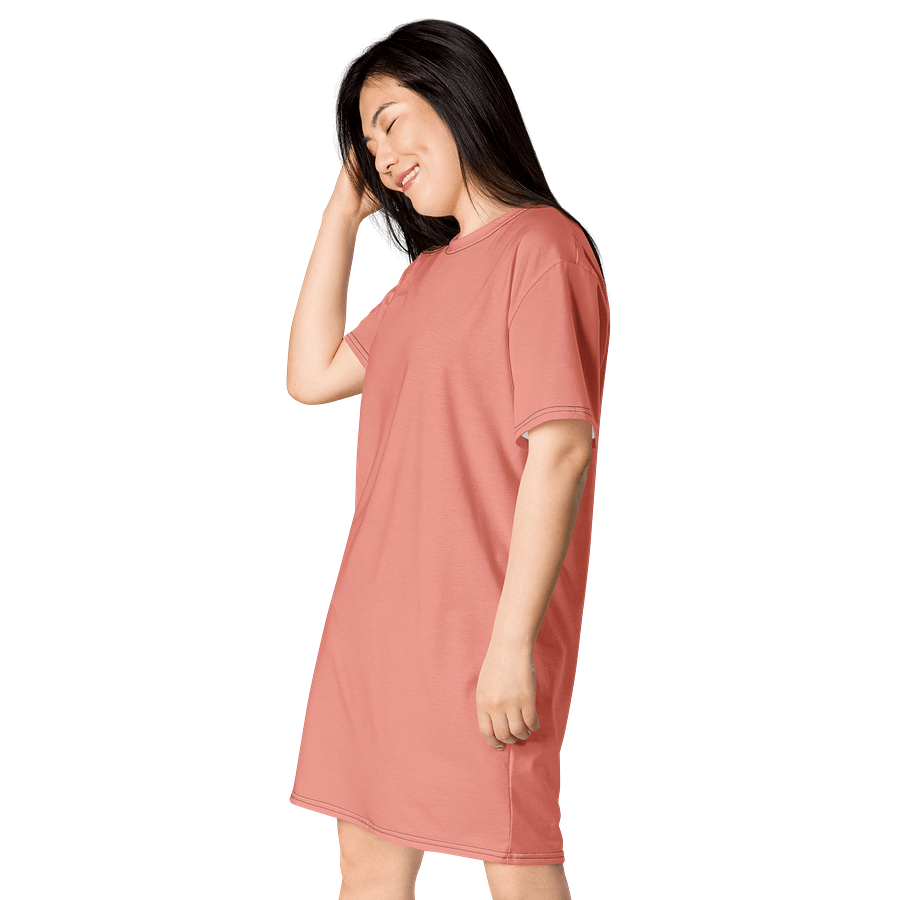 Mona Lisa Pink Oversized T-Shirt Dress | Stretchy Fabric | Casual or Formal Style | Sizes 2XS-6XL | Exclusive Design product image (3)