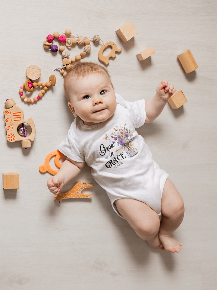 Blossoming Grace: 'Grow in Grace' Baby Onesie product image (1)