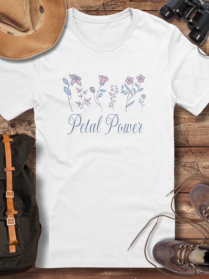 Petal Power Floral T-Shirt, Feminine Flower Tee, Cute Boho Botanical Shirt, Minimalist Wildflower Design, Gift for Garden Lovers product image (1)