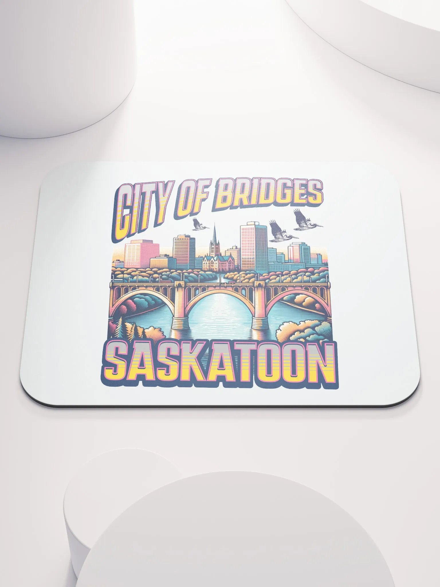City Of Bridges Saskatoon Skyline Mouse Pad product image (1)