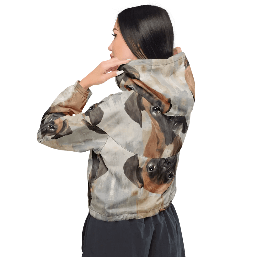 Boxer Face Patterned Women's Windbreaker product image (3)