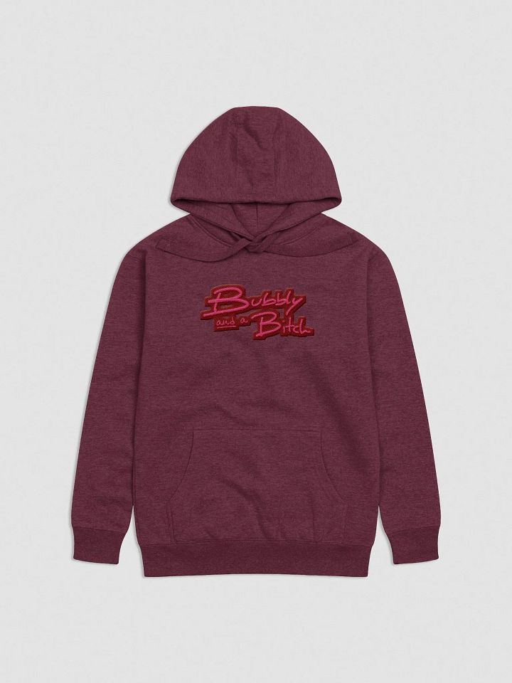 Bubbly and a B*tch (rose design) embroidered heavyweight hoodie product image (14)