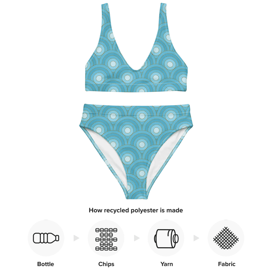 Beautiful Retro Bullseye Pattern High Waisted Bikini product image (4)