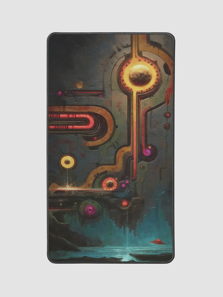 Mechanical Sun - Futuristic Circuit Art Mouse Mat product image (1)