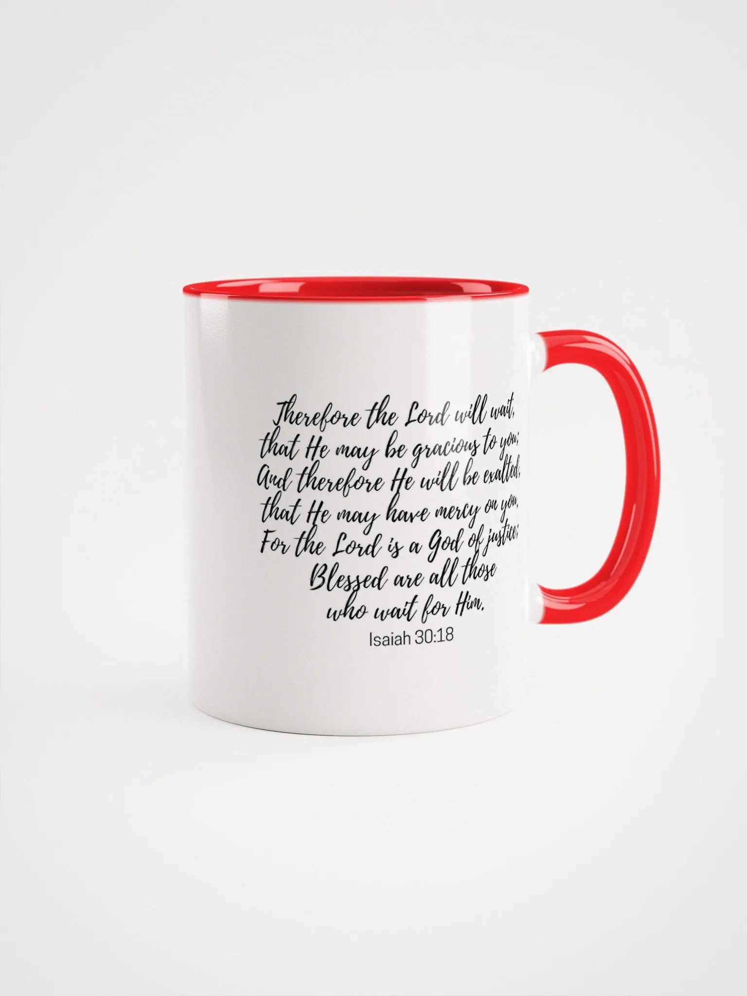 The Lord Will Wait, That He May Be Gracious To You Isaiah 30:18 Two-Tone Mug 11/15oz product image (1)