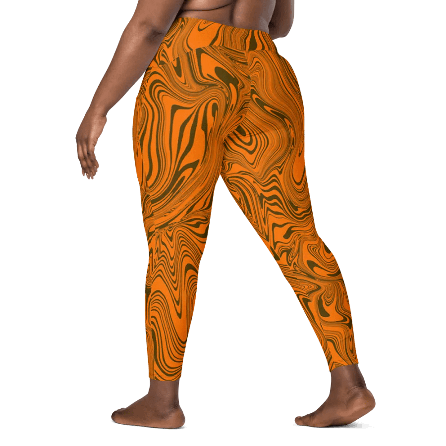 Leggings with Pockets - Abstract Orange Swirls product image (9)