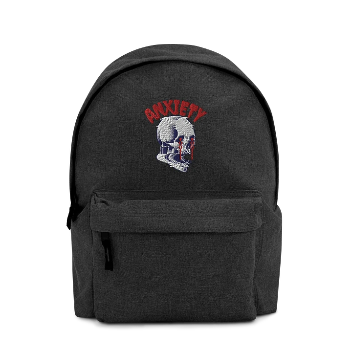 Anxiety embroidered backpack product image (1)