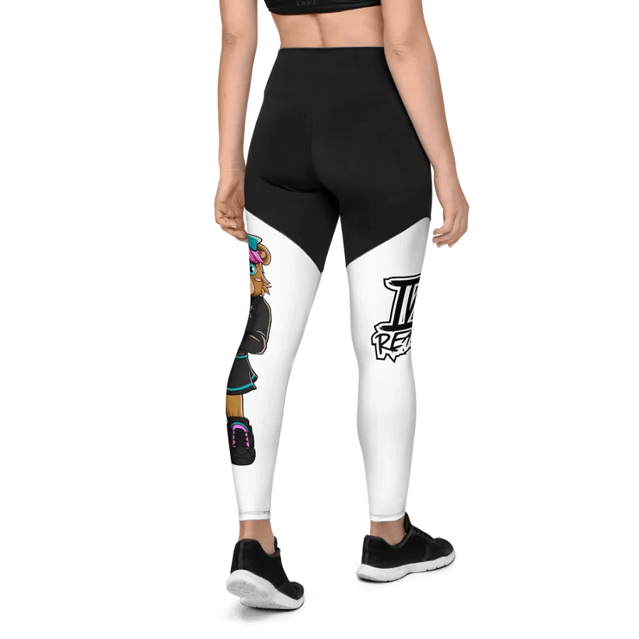 Standing Girl Bear Black and White Leggings product image (7)