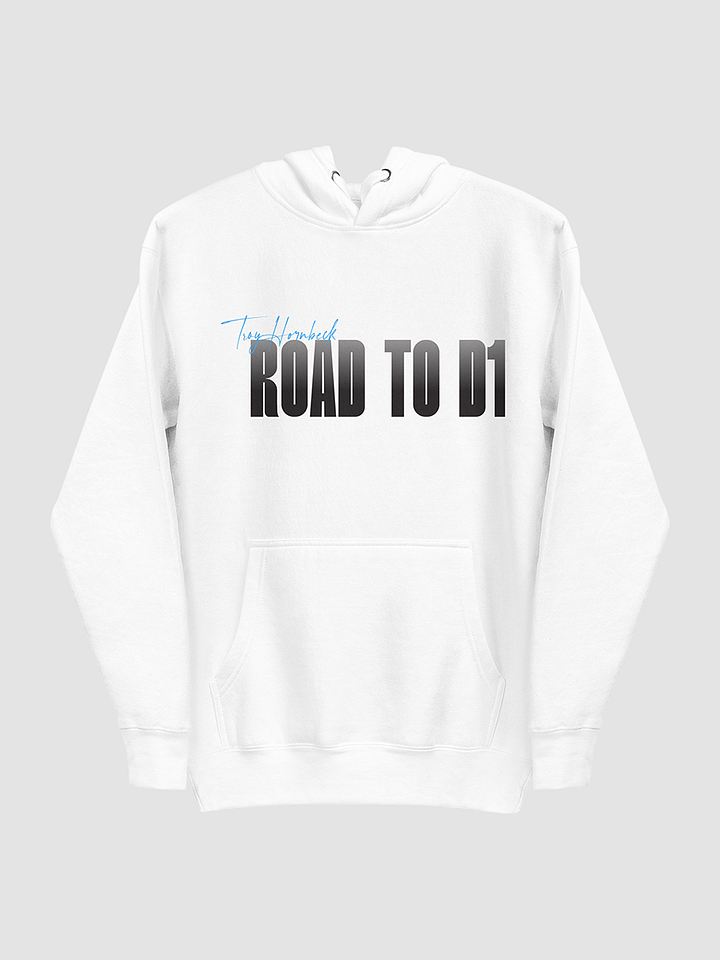 Troy Hornbeck - ROAD TO D1 - White Hoodie with BLUE product image (2)