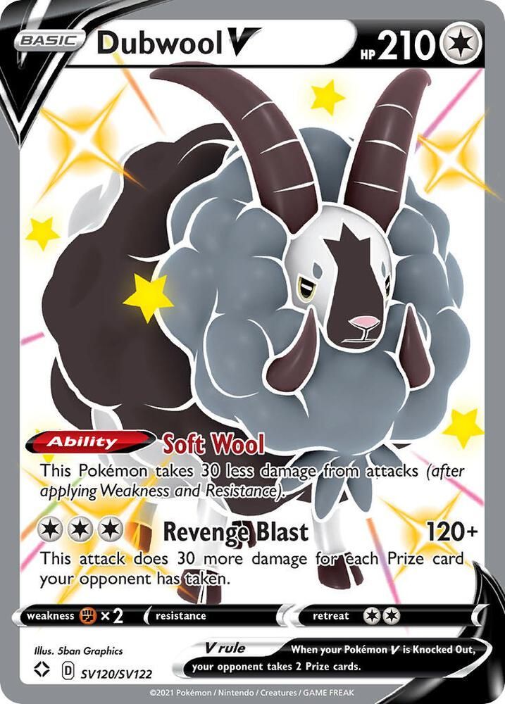 Pokémon Trading Card – Dubwool V (Shining Fates, #SV120/SV122) - NM product image (1)