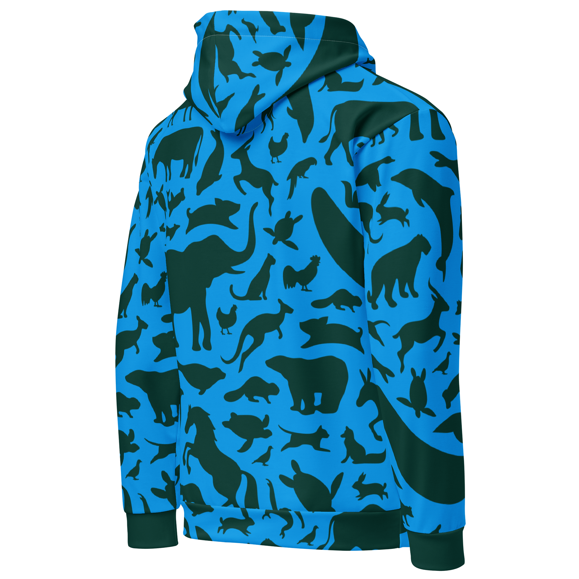 Animal Print Hoodie - Green on blue product image (5)
