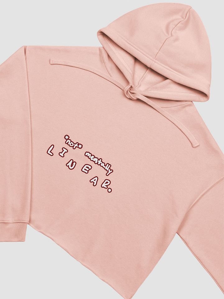 *not* mentally linear (lined design, #6D1616) fleece cropped hoodie product image (5)