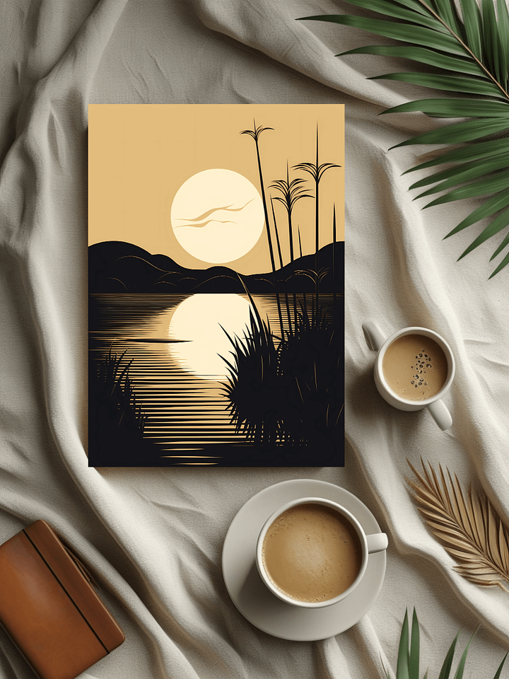 Golden Nile Flow – Minimalist Single-Line Art Print product image (1)