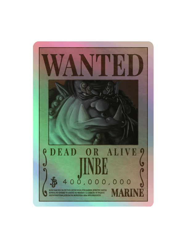 Jinbe Wanted Holographic Sticker Sheet product image (4)