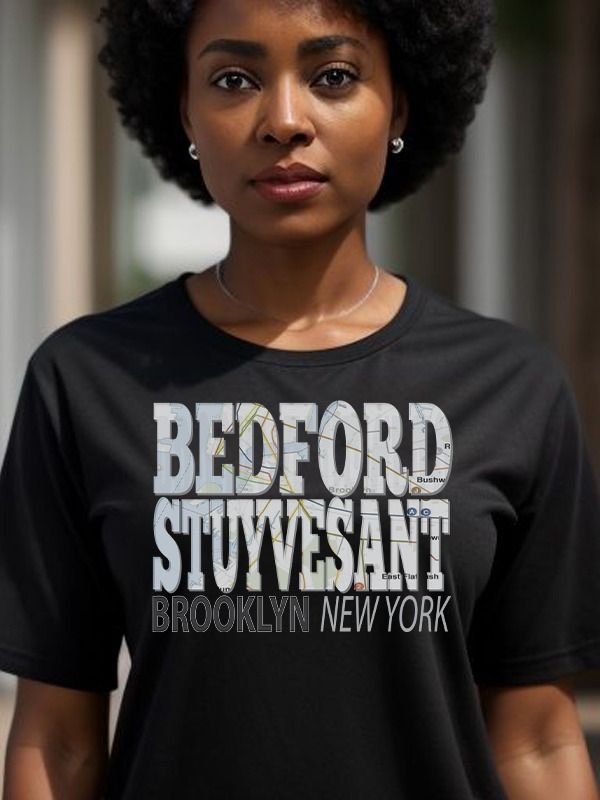 Fun Cool Bedford Stuyvesant Brooklyn New York with Subway Map T-Shirt product image (1)