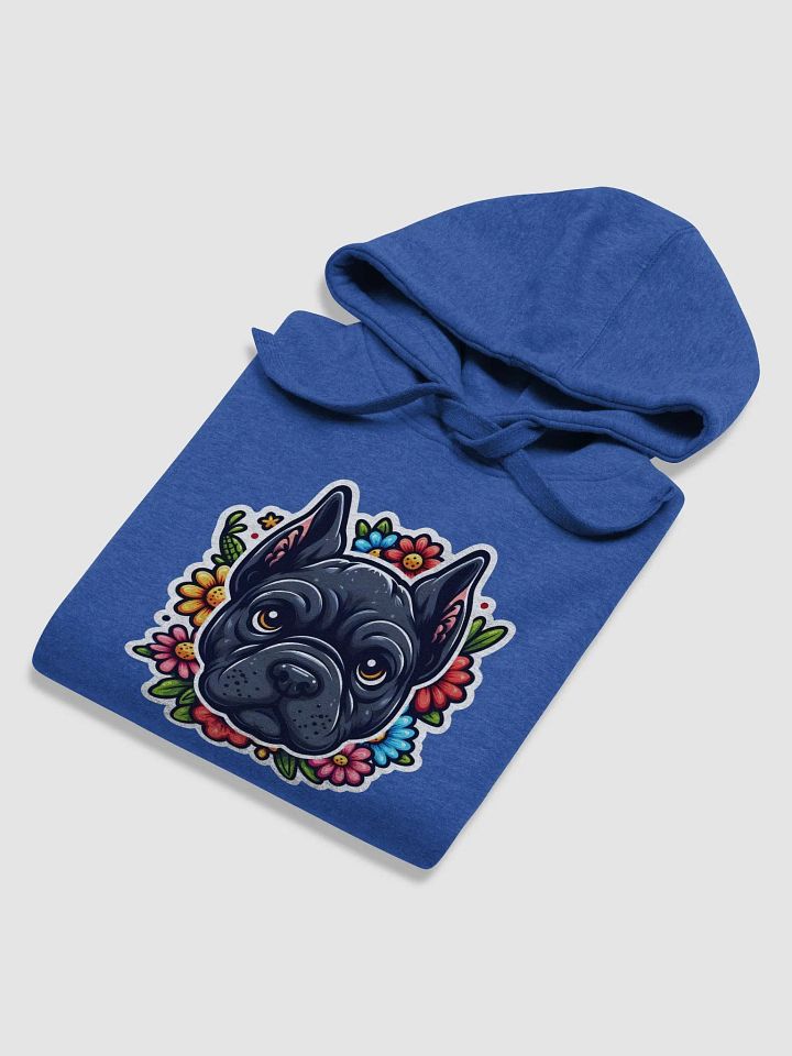 Cozy Black Cane Corso with Vibrant Flowers Hoodie – Stylish Dog Lover Design product image (22)