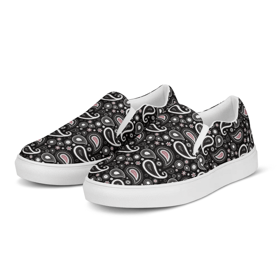 Black Paisley Dreams Men's Slip-On Shoes product image (11)