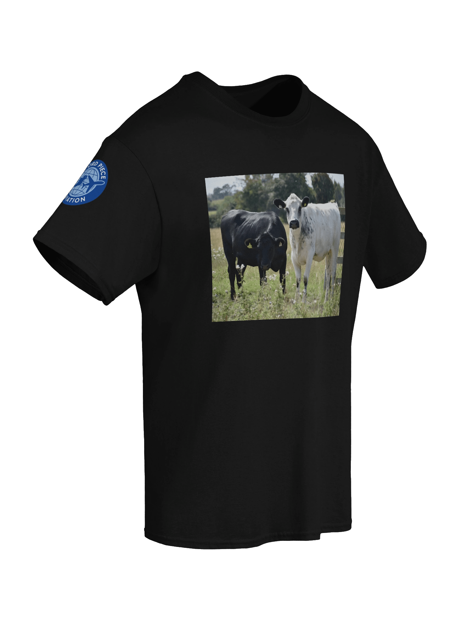 Black and White Cow Heavyweight T-Shirt product image (53)