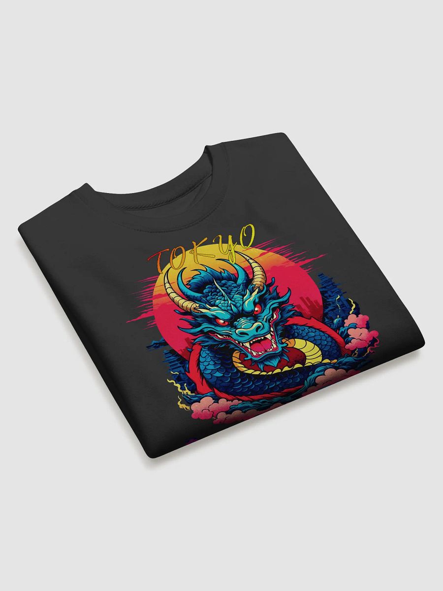 Retro Asian Tokyo Dragon Sunrise Premium Sweatshirt product image (3)