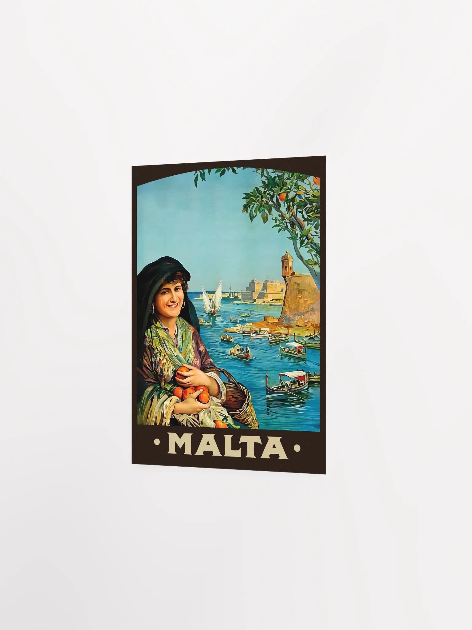 Malta, Valletta 1910s — retro travel poster, vintage travel art print, retro travel wall art, triptych wall art product image (8)