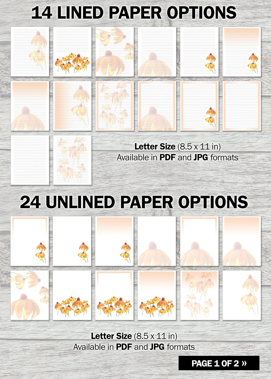 African Daisy Print-It-Yourself 41-Piece Stationery Pack product image (2)