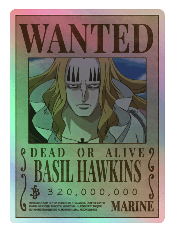 Basil Hawkins Wanted Poster Holographic Sticker Sheet product image (2)