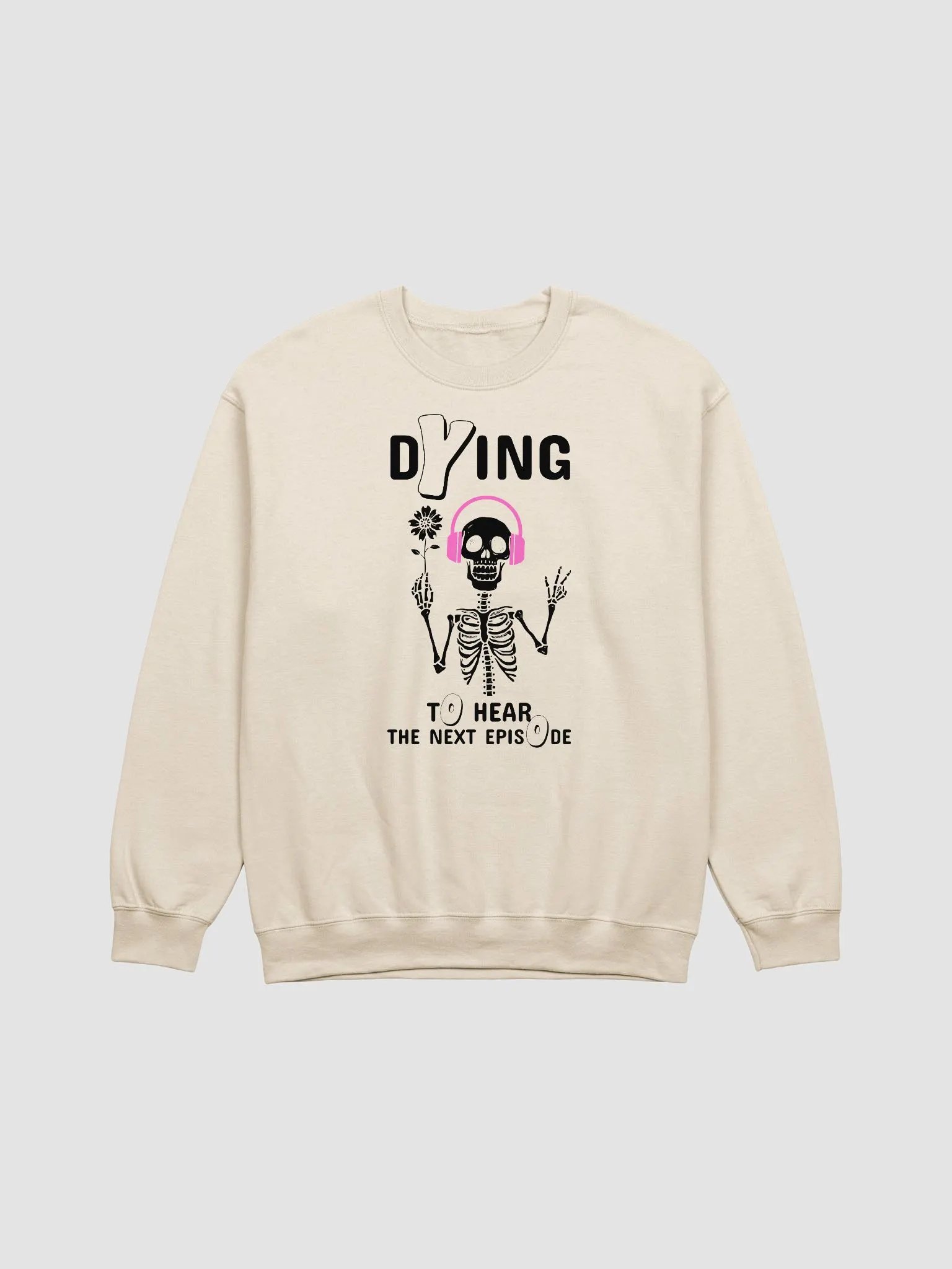 Skeleton Listening A True Crime Podcast Light Sweatshirt product image (10)