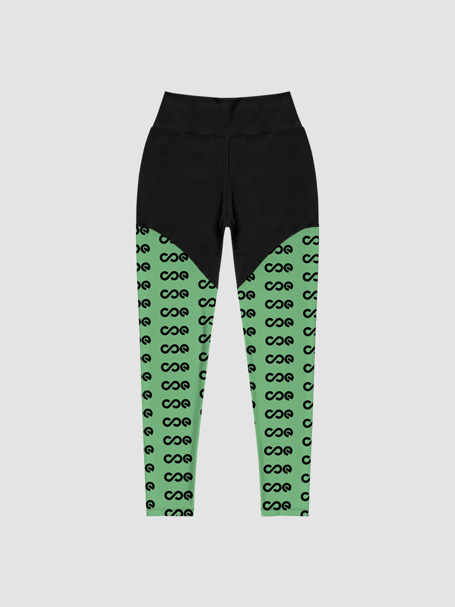 COE Premium Sports Leggings Black & Green product image (1)