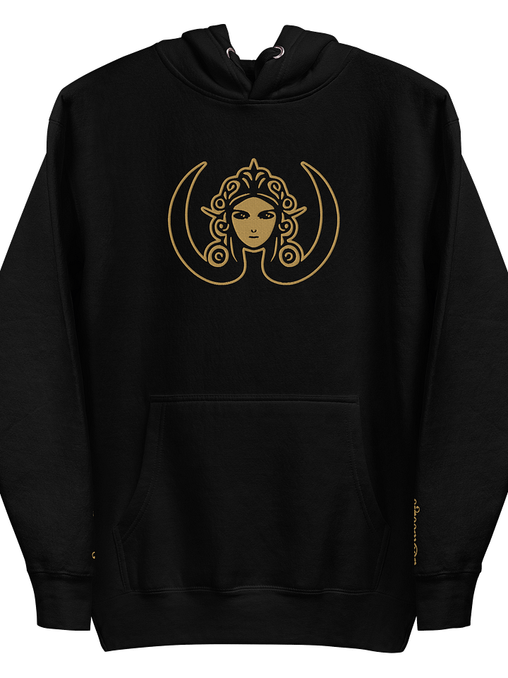 CIRCEMOON Signature Hoodie with Gold Goddess Emblem, unisex, black product image (1)