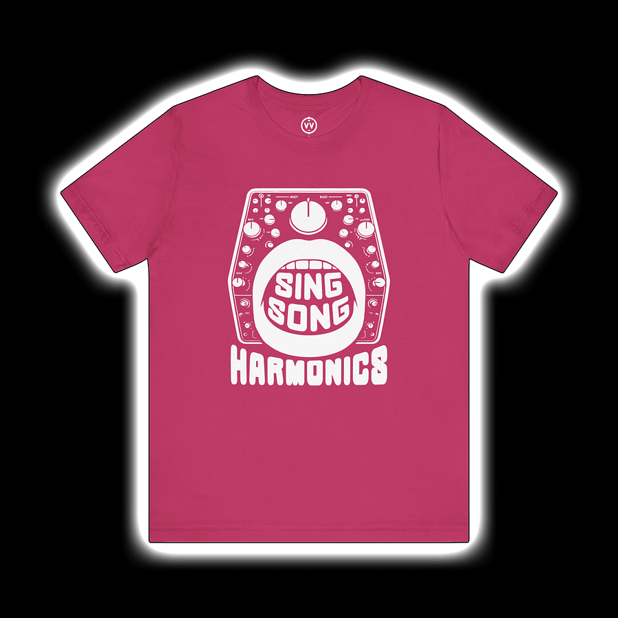 Sound Designer T-Shirt - Sing Song Harmonics/Filter Mouth (Modular Synth Musician) WHITE PRINT product image (1)