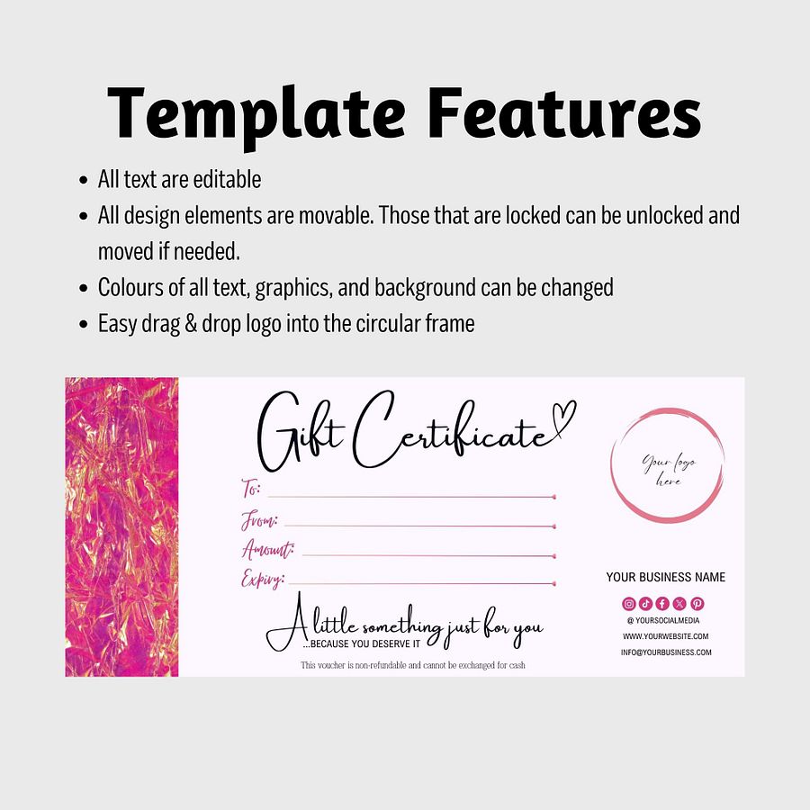Pink Marigold - Gift Certificate Template product image (7)