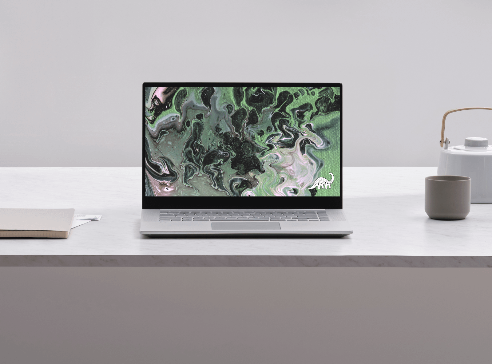 Metallic Green Fluid Acrylic Desktop & Phone Wallpapers product image (1)