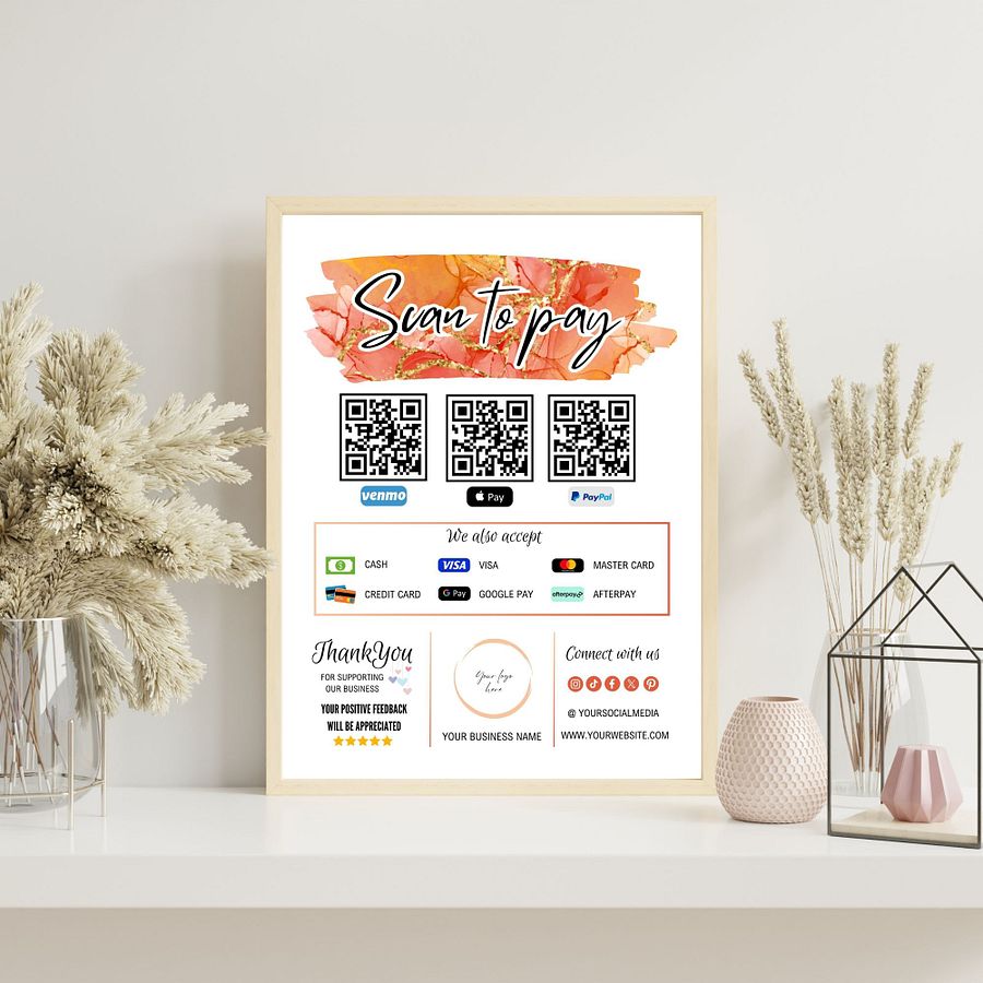 Alani - Scan To Pay QR Code Sign Template product image (6)